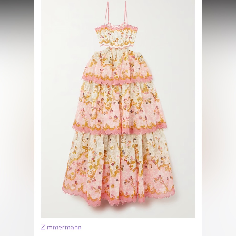 Zimmerman - Laurel Lace-trimmed Floral-print Cotton And Silk-blend Dress - Pink